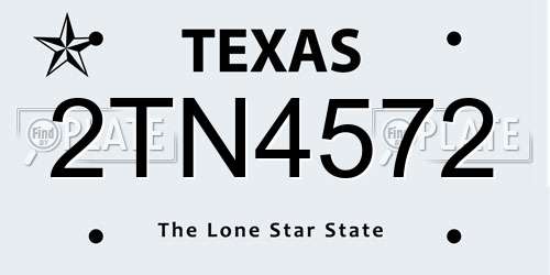 2TN4572 Texas License Plate