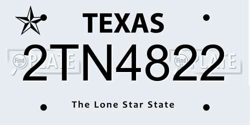 2TN4822 Texas License Plate