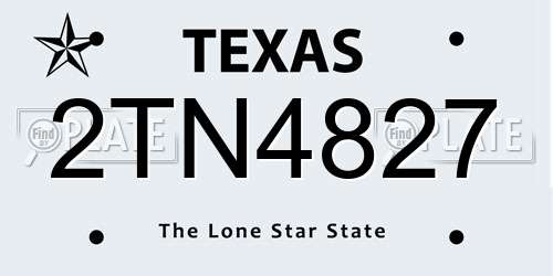 2TN4827 Texas License Plate