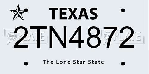 2TN4872 Texas License Plate