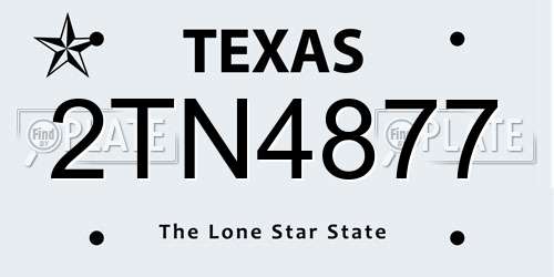 2TN4877 Texas License Plate