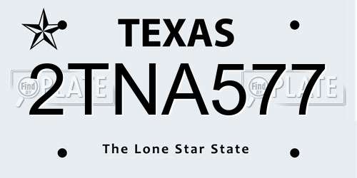 2TNA577 Texas License Plate