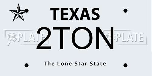 2TON Texas License Plate