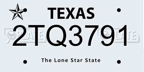 2TQ3791 Texas License Plate