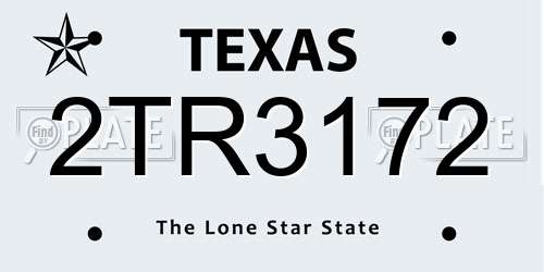 2TR3172 Texas License Plate