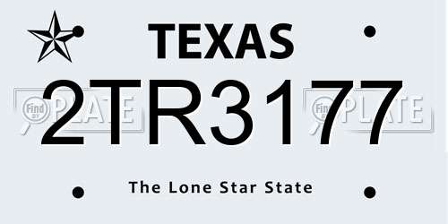2TR3177 Texas License Plate