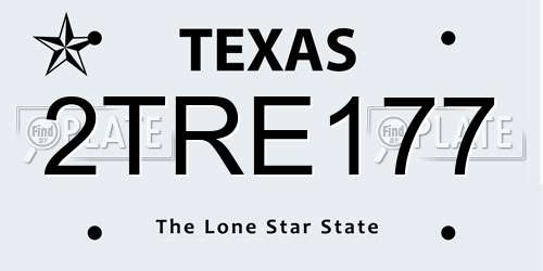 2TRE177 Texas License Plate