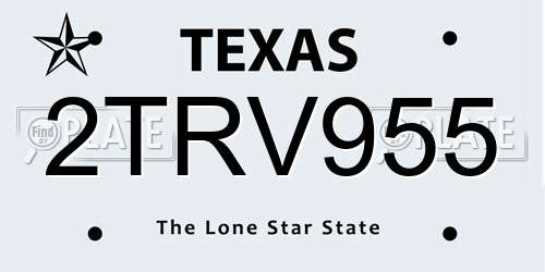 2TRV955 Texas License Plate
