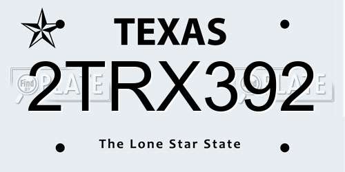 2TRX392 Texas License Plate