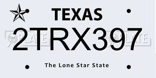 2TRX397 Texas License Plate