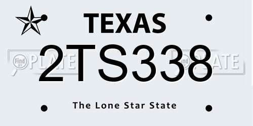 2TS338 Texas License Plate