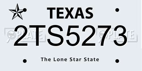 2TS5273 Texas License Plate
