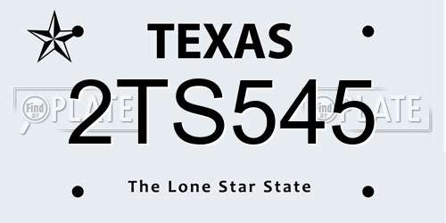 2TS545 Texas License Plate