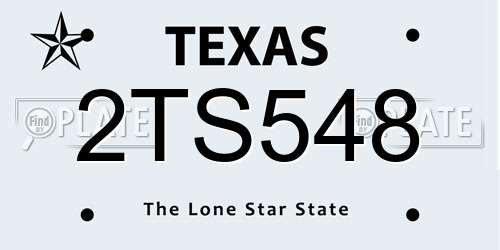 2TS548 Texas License Plate