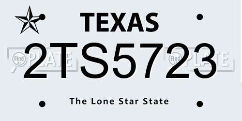 2TS5723 Texas License Plate