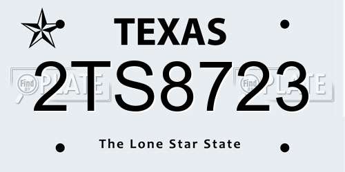 2TS8723 Texas License Plate