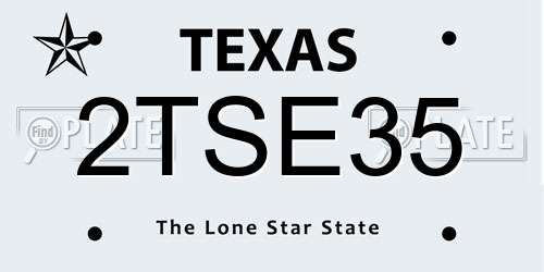 2TSE35 Texas License Plate