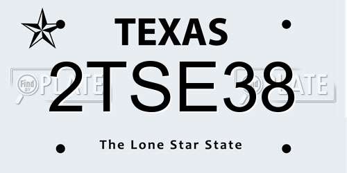 2TSE38 Texas License Plate