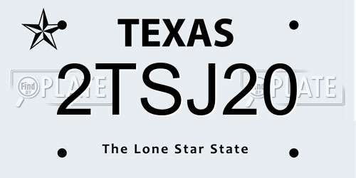 2TSJ20 Texas License Plate