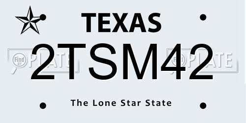 2TSM42 Texas License Plate