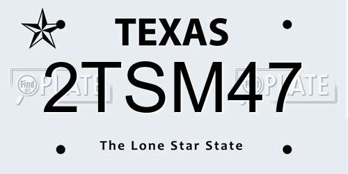 2TSM47 Texas License Plate