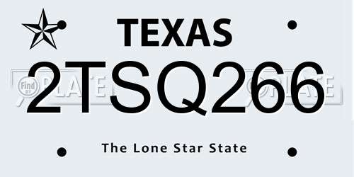 2TSQ266 Texas License Plate