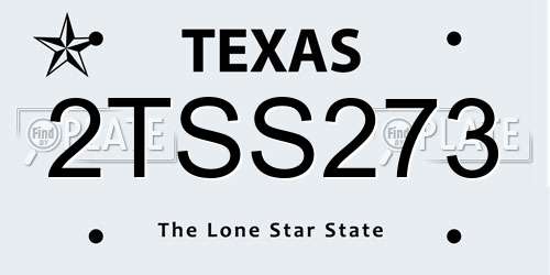 2TSS273 Texas License Plate