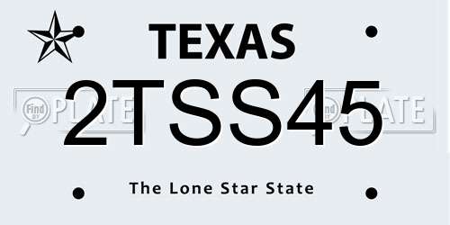 2TSS45 Texas License Plate