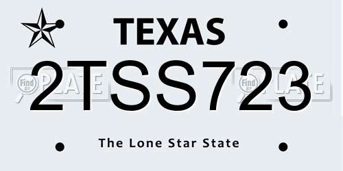 2TSS723 Texas License Plate