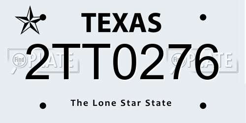 2TT0276 Texas License Plate