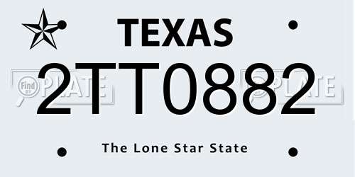 2TT0882 Texas License Plate