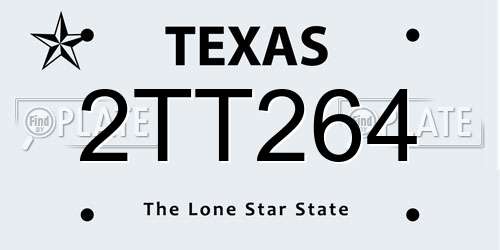 2TT264 Texas License Plate