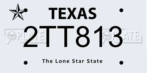 2TT813 Texas License Plate