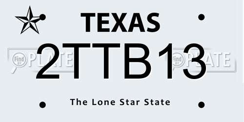 2TTB13 Texas License Plate