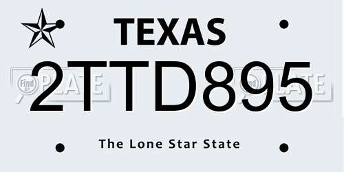 2TTD895 Texas License Plate