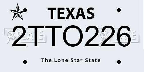 2TTO226 Texas License Plate