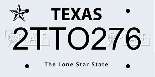 2TTO276 Texas License Plate