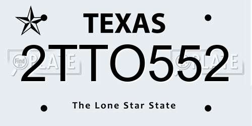 2TTO552 Texas License Plate