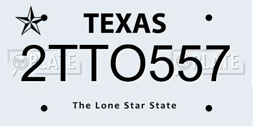 2TTO557 Texas License Plate