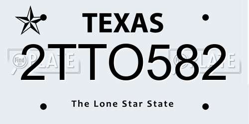 2TTO582 Texas License Plate