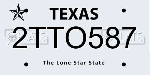 2TTO587 Texas License Plate