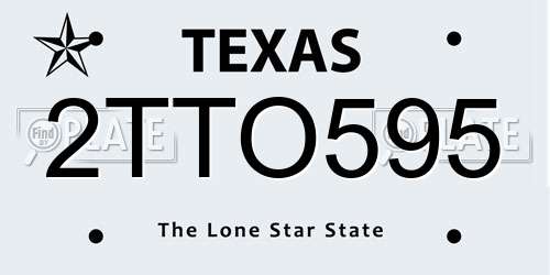 2TTO595 Texas License Plate
