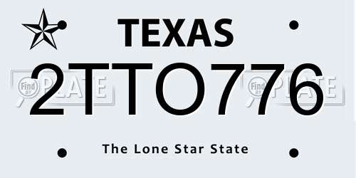2TTO776 Texas License Plate