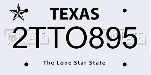 2TTO895 Texas License Plate