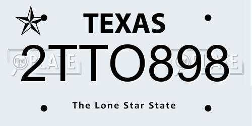 2TTO898 Texas License Plate