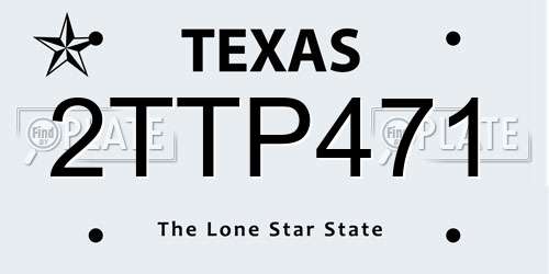 2TTP471 Texas License Plate