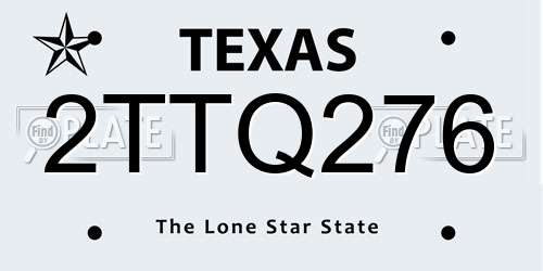 2TTQ276 Texas License Plate