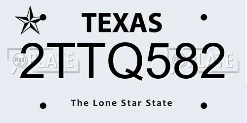 2TTQ582 Texas License Plate