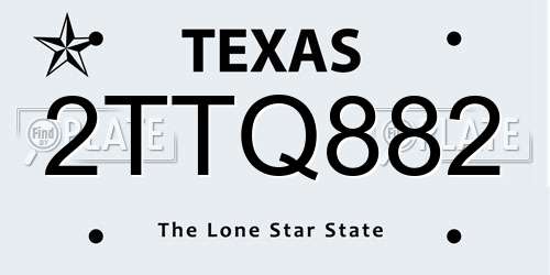 2TTQ882 Texas License Plate