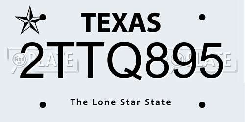 2TTQ895 Texas License Plate